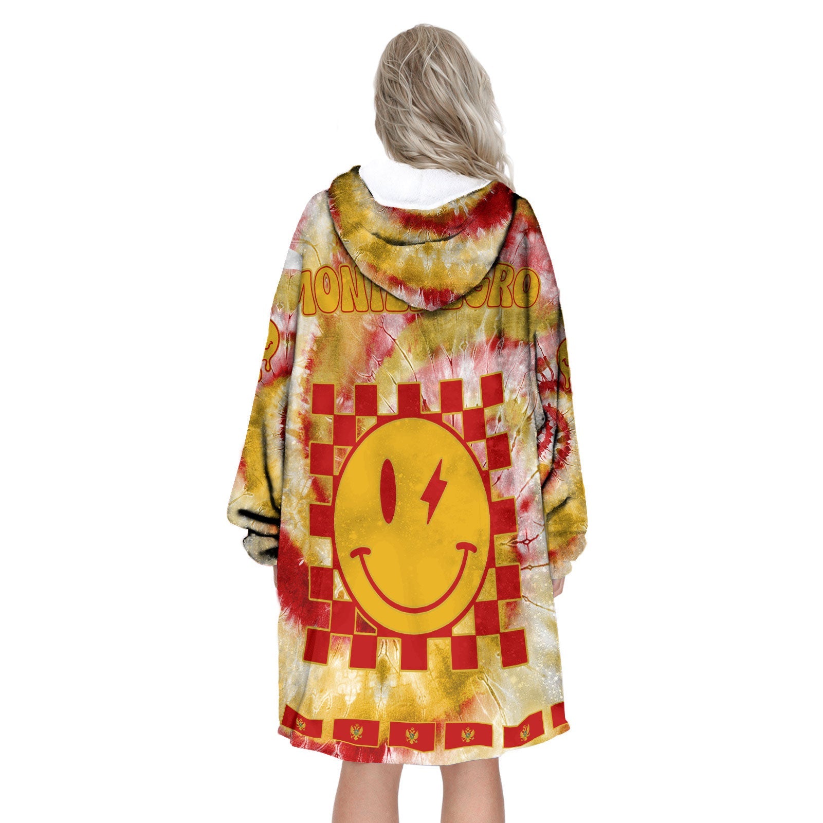 Montenegro Hoodie Blanket Custom Tie Dye Style 3