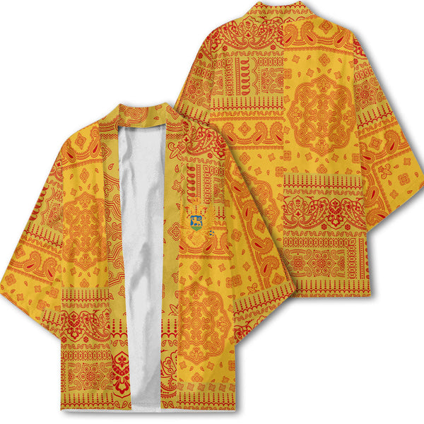 Montenegro Kimono Flag And Paisley Basic Style 1