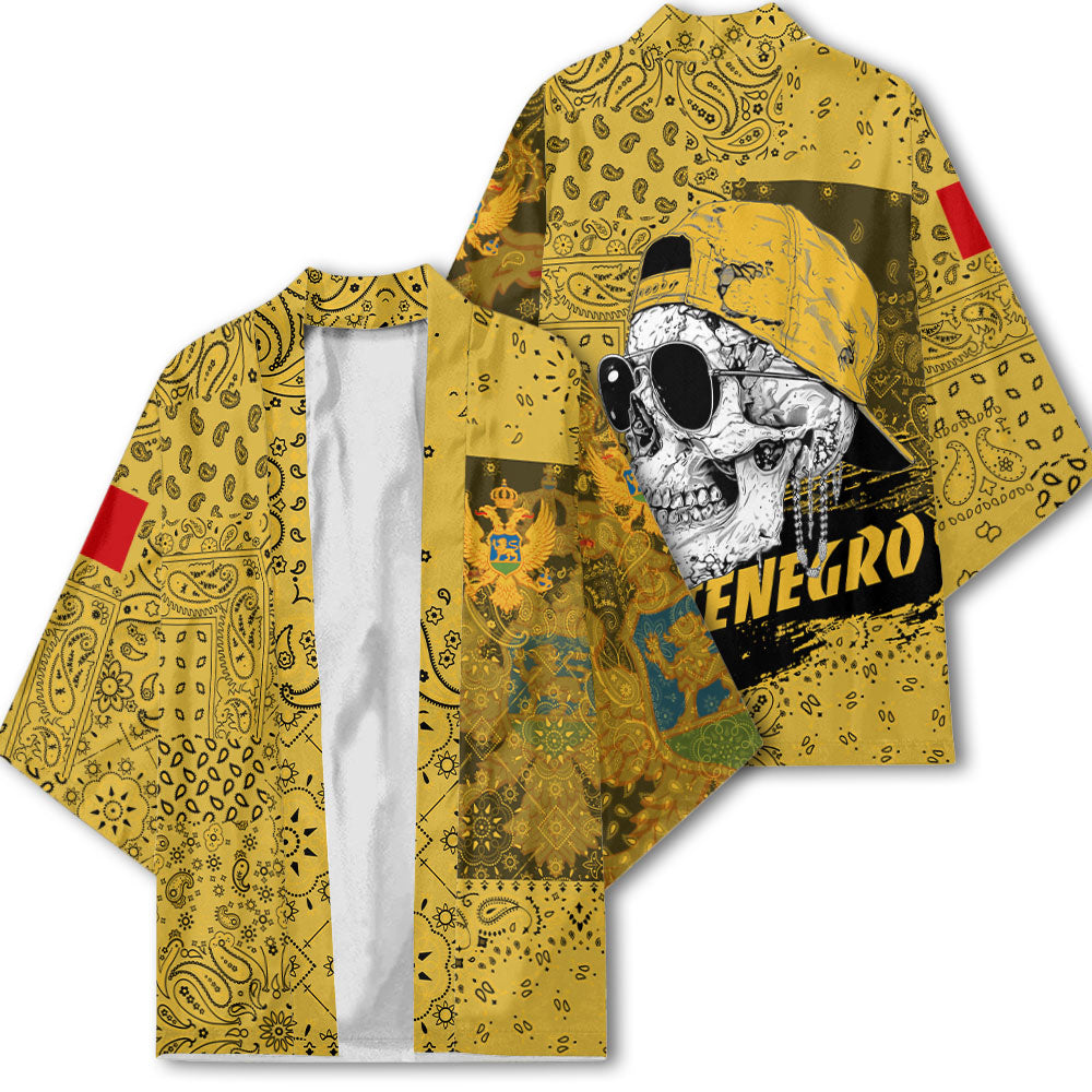 Montenegro Kimono Paisley Flag And Skull Style 2