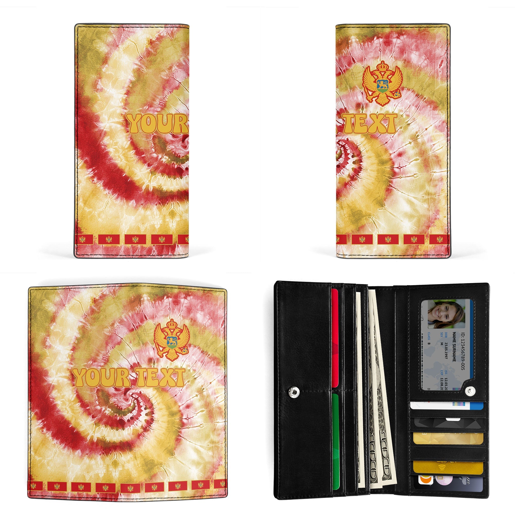 Montenegro Leather Wallet Custom Tie Dye Style 3