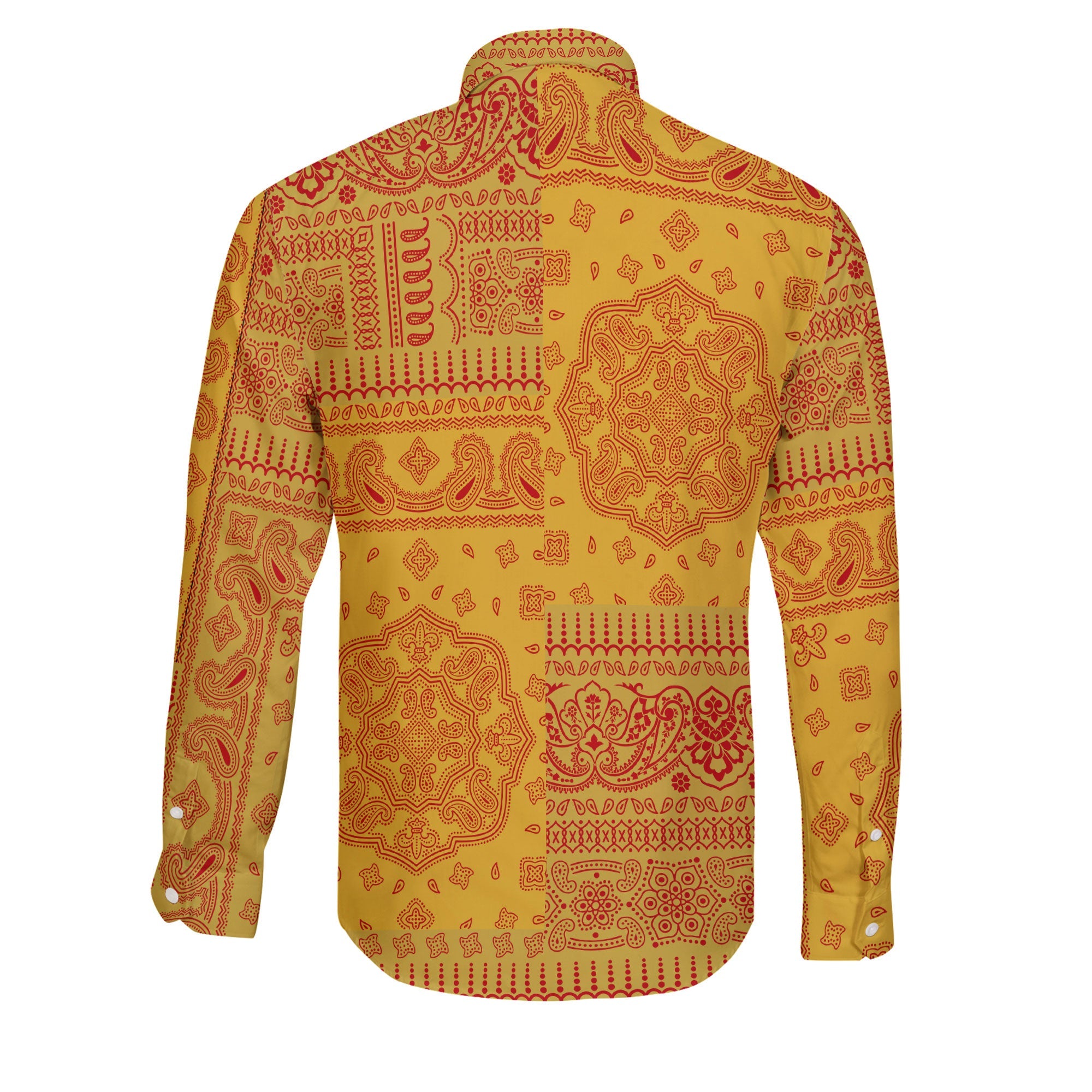 Montenegro Long Sleeve Button Shirt Flag And Paisley Basic Style 2