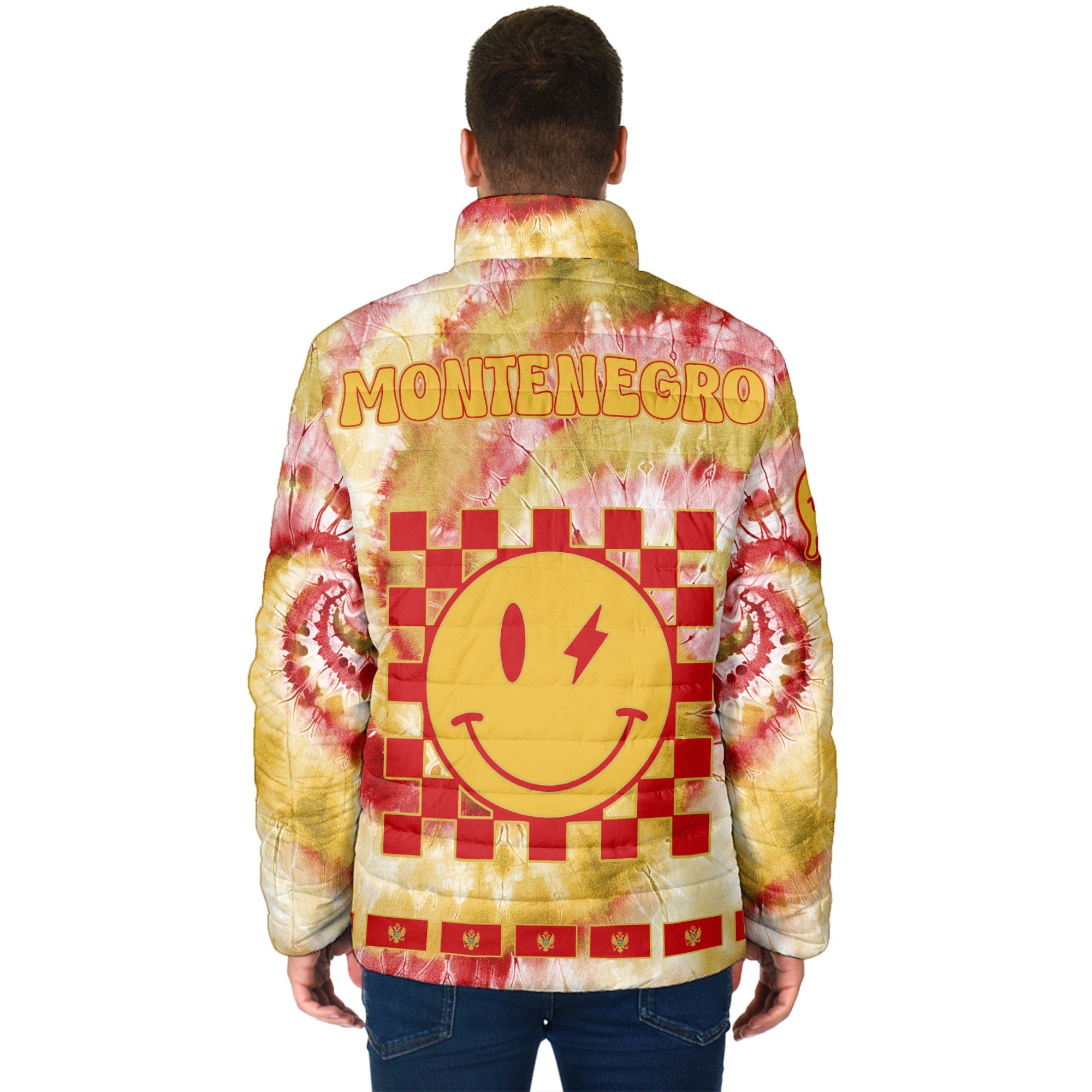 Montenegro Men Padded Jacket Custom Tie Dye Style 2