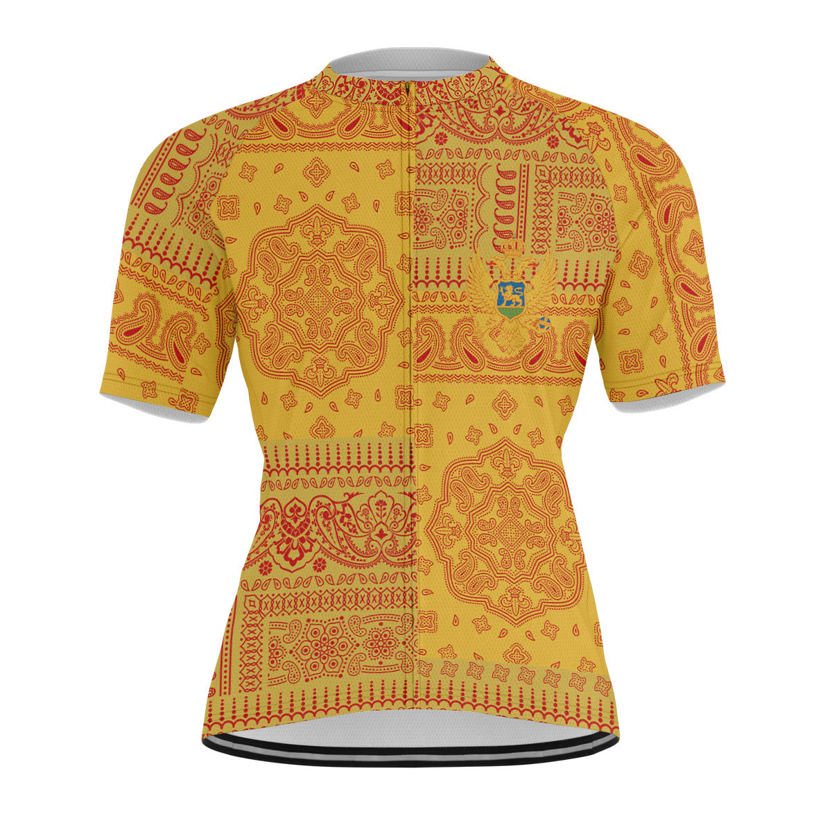 Montenegro Men Cycling Jersey Flag And Paisley Basic Style 1