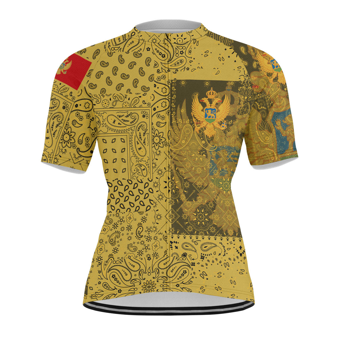 Montenegro Men Cycling Jersey Paisley Flag And Skull Style 1