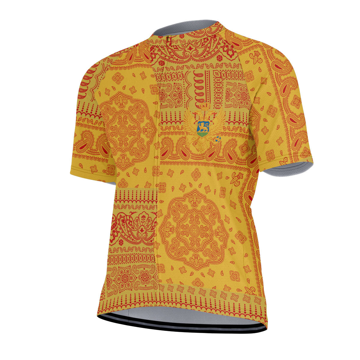 Montenegro Men Cycling Jersey Flag And Paisley Basic Style 2