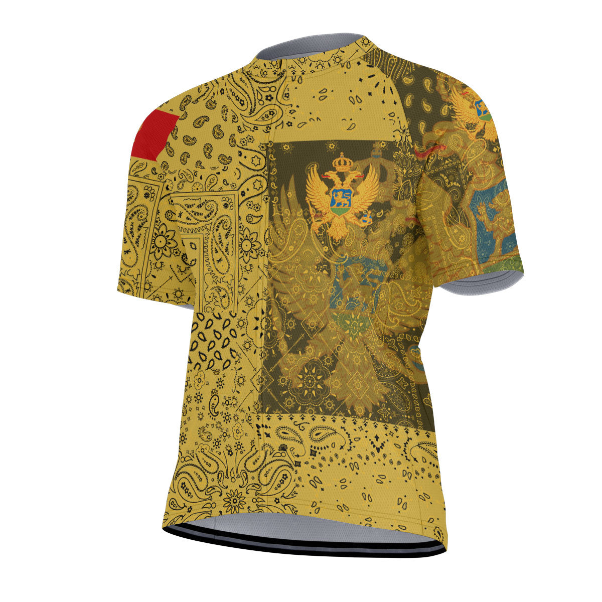 Montenegro Men Cycling Jersey Paisley Flag And Skull Style 2