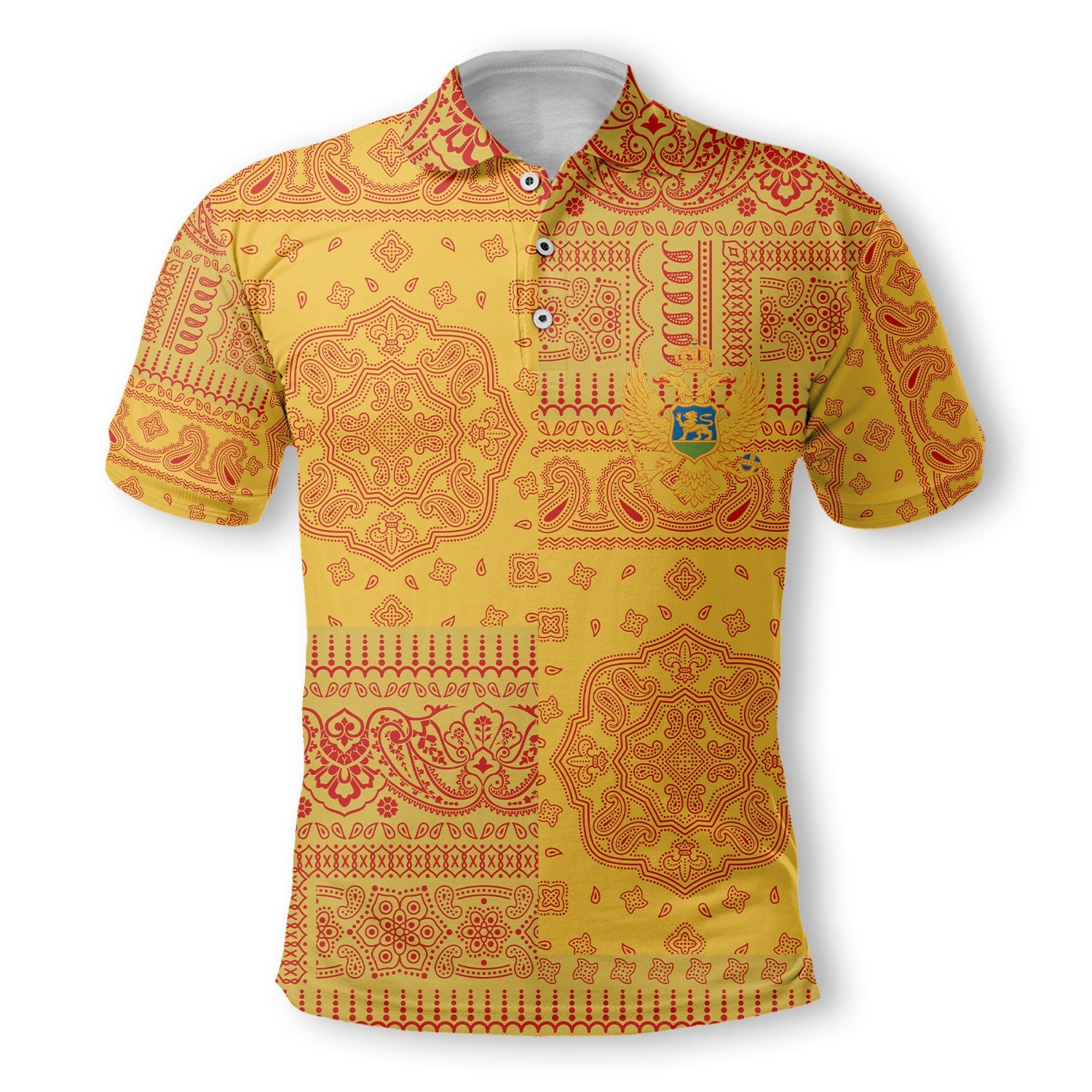 Montenegro Polo Shirt Flag And Paisley Basic Style 2