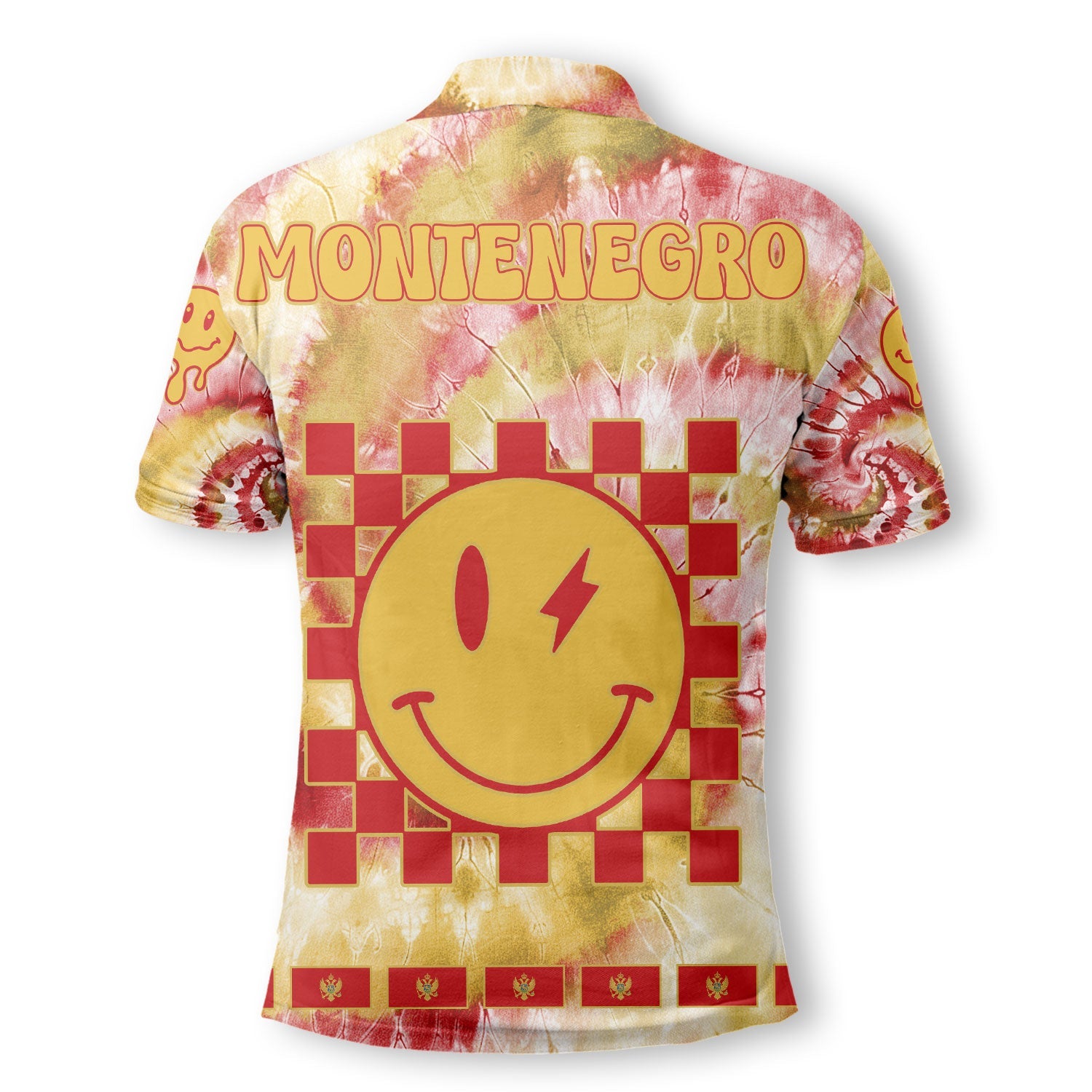 Montenegro Polo Shirt Custom Tie Dye Style 3