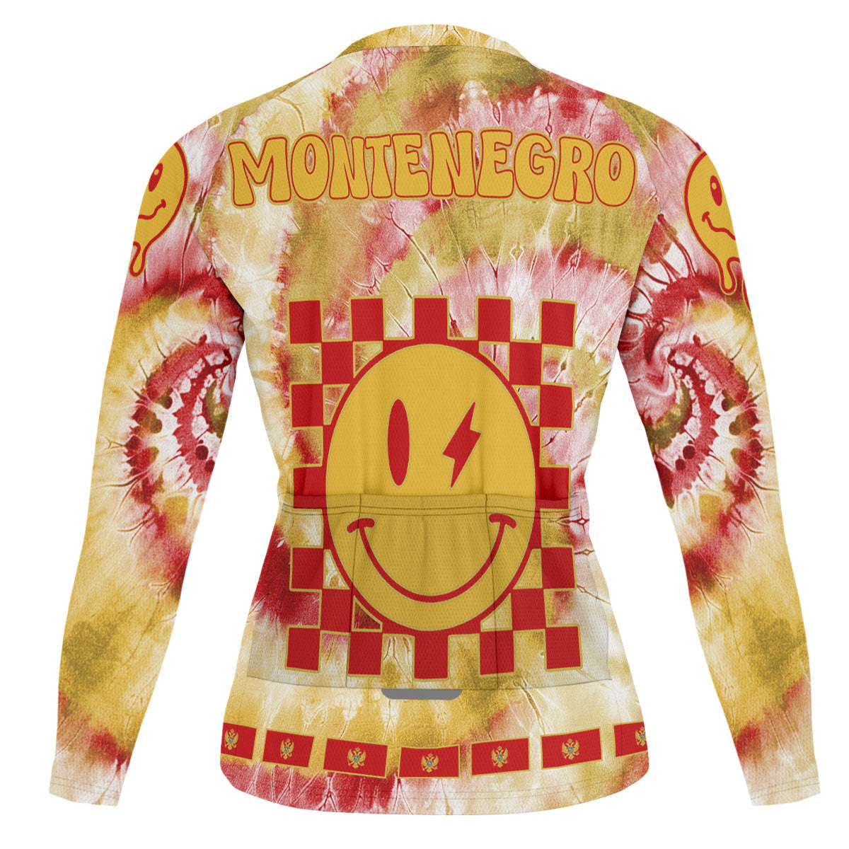 Montenegro Raglan Men Cycling Jersey Long Sleeve Custom Tie Dye Style 1