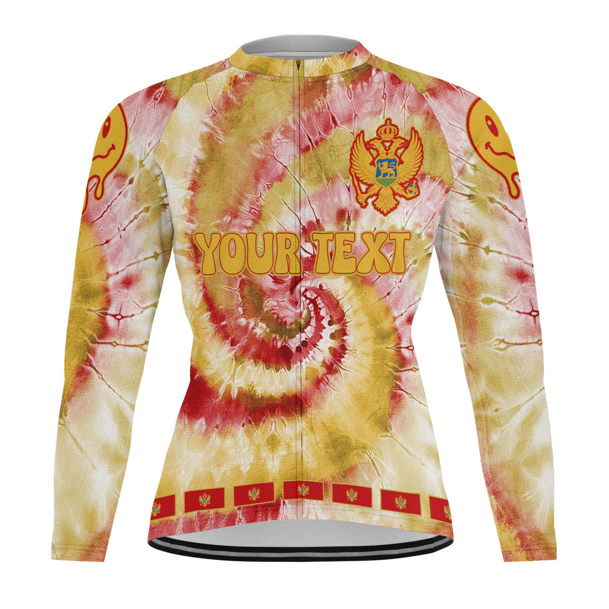 Montenegro Raglan Men Cycling Jersey Long Sleeve Custom Tie Dye Style 2