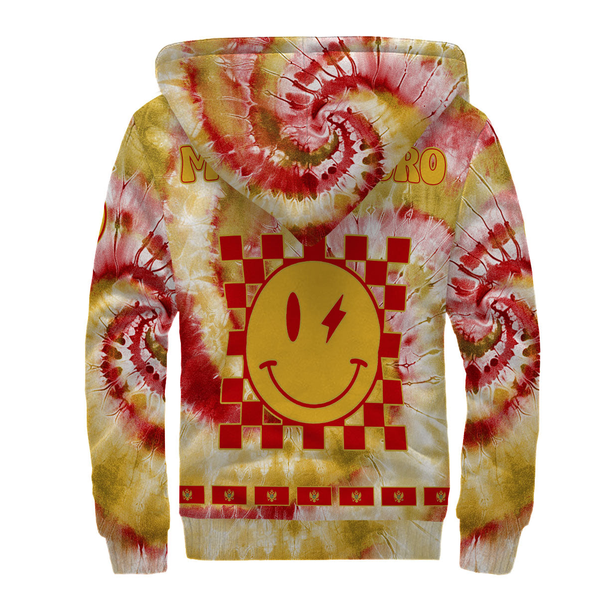 Montenegro Sherpa Hoodie Custom Tie Dye Style 2