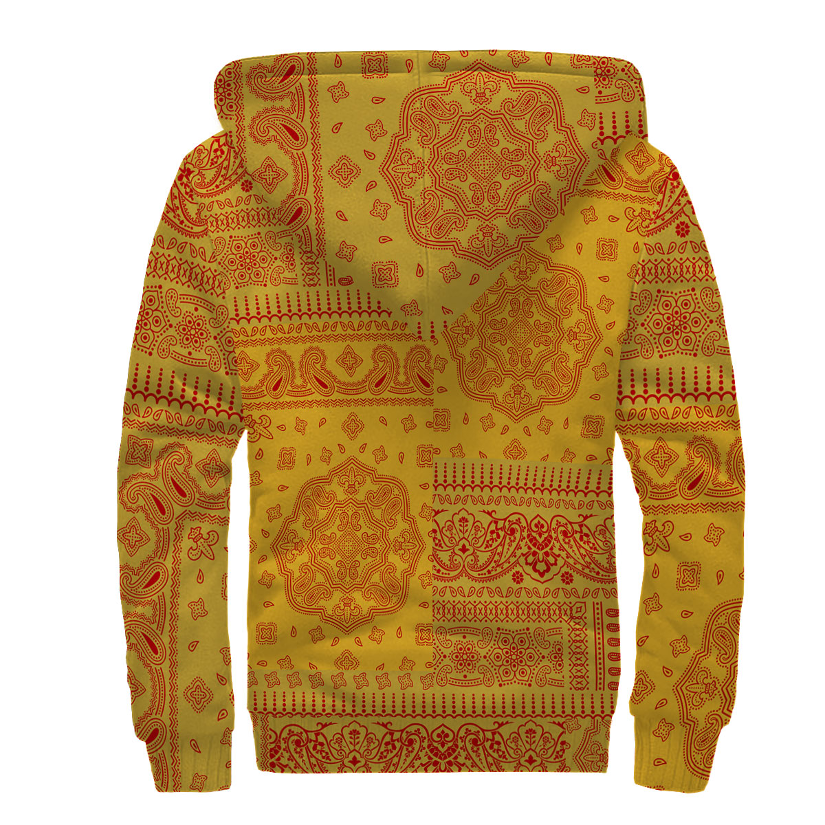 Montenegro Sherpa Hoodie Flag And Paisley Basic Style 2