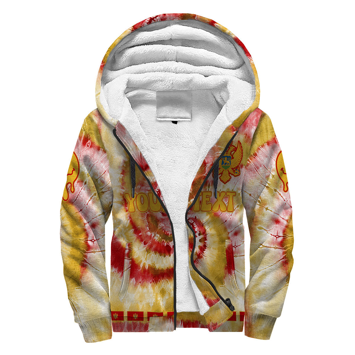 Montenegro Sherpa Hoodie Custom Tie Dye Style 3