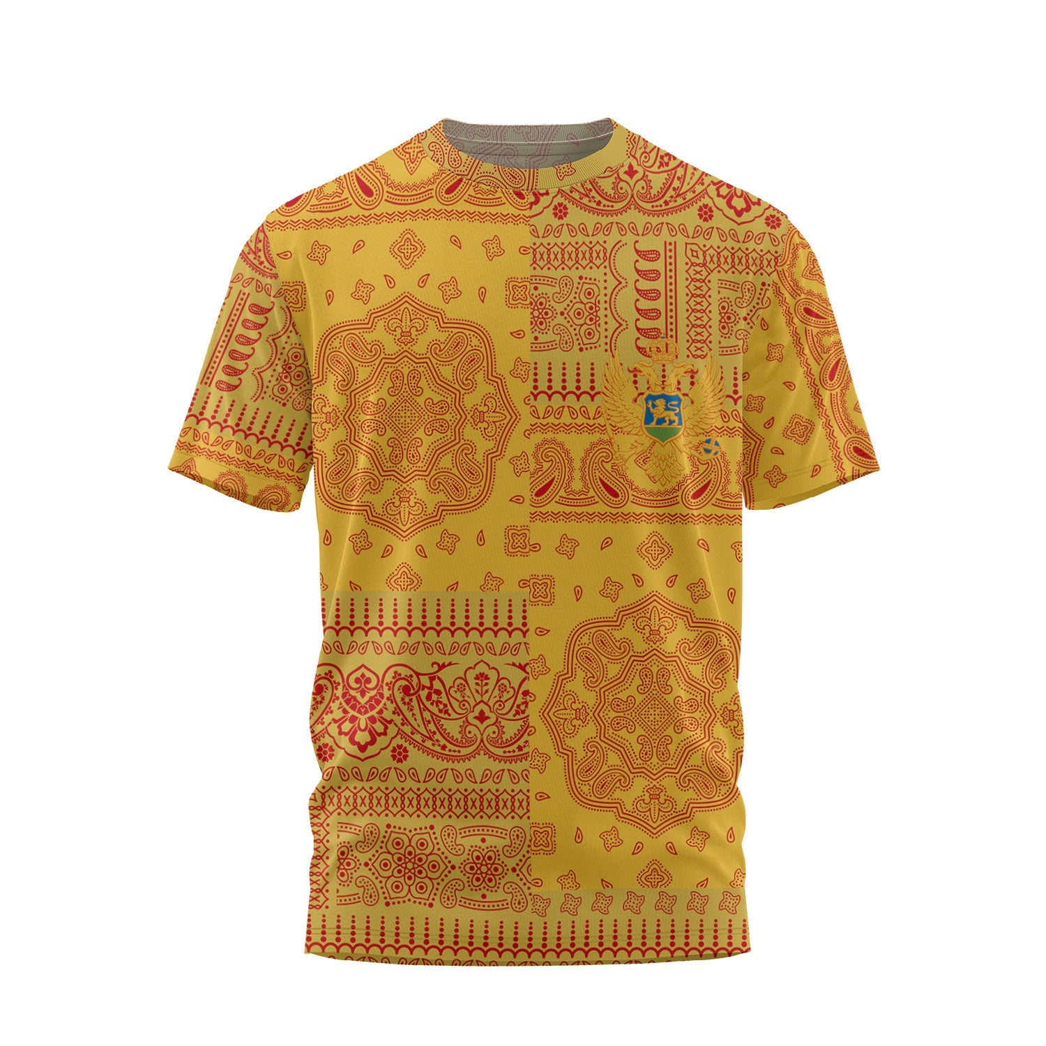 Montenegro T Shirt Flag And Paisley Basic Style 2