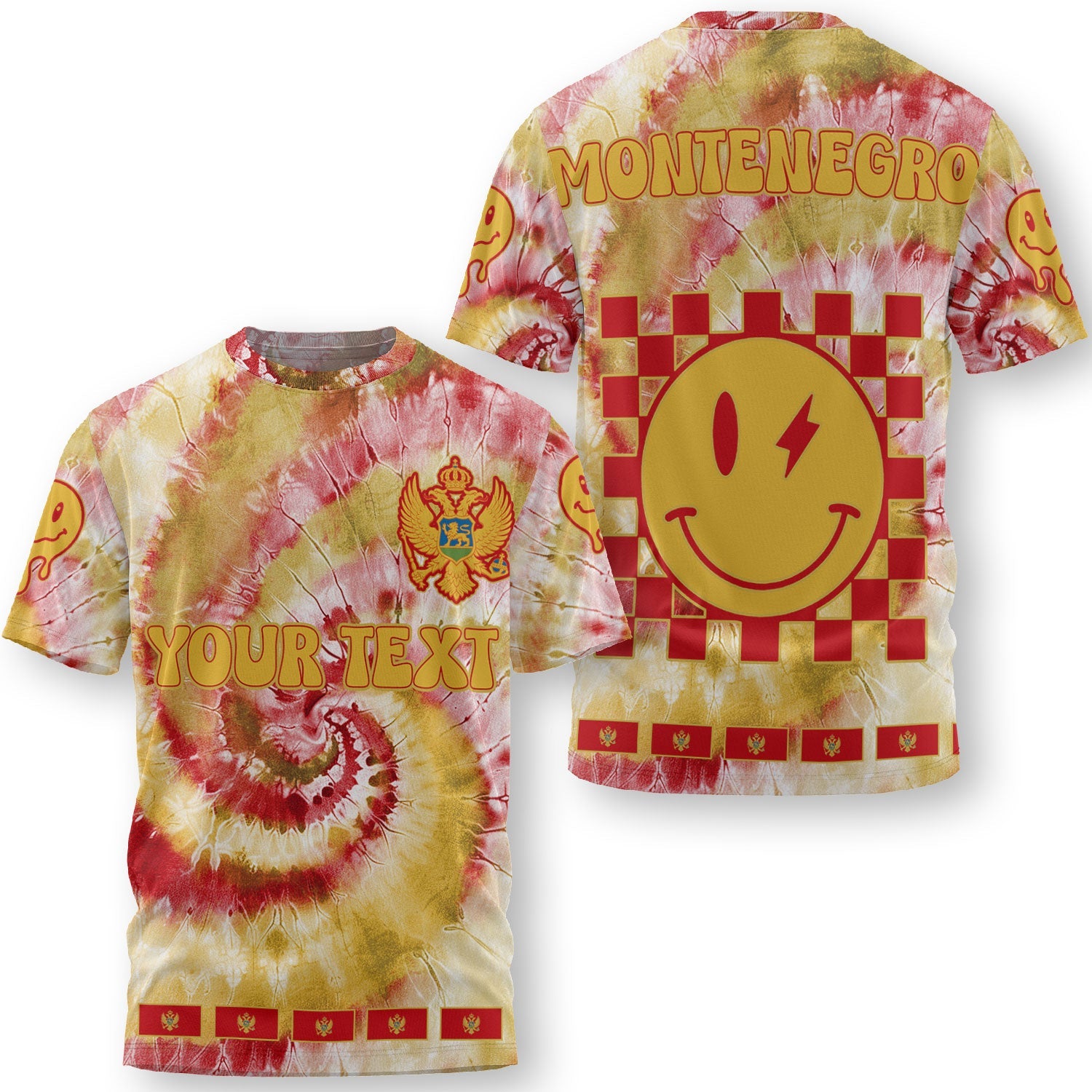 Montenegro T Shirt Custom Tie Dye Style 3