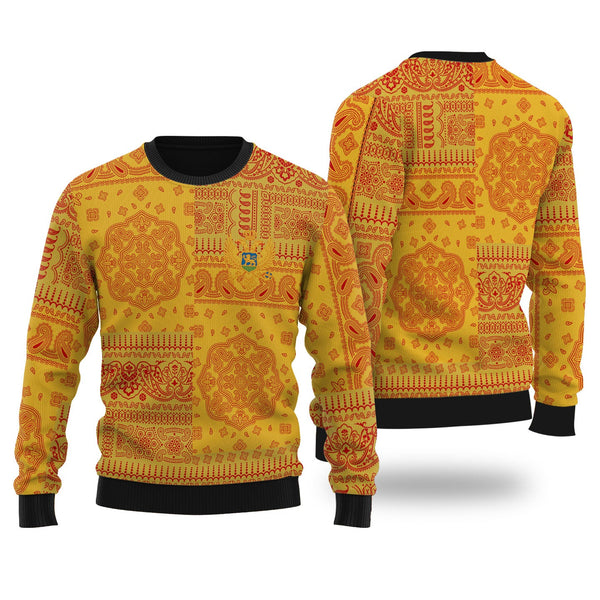 Montenegro Ugly Sweater Flag And Paisley Basic Style 1