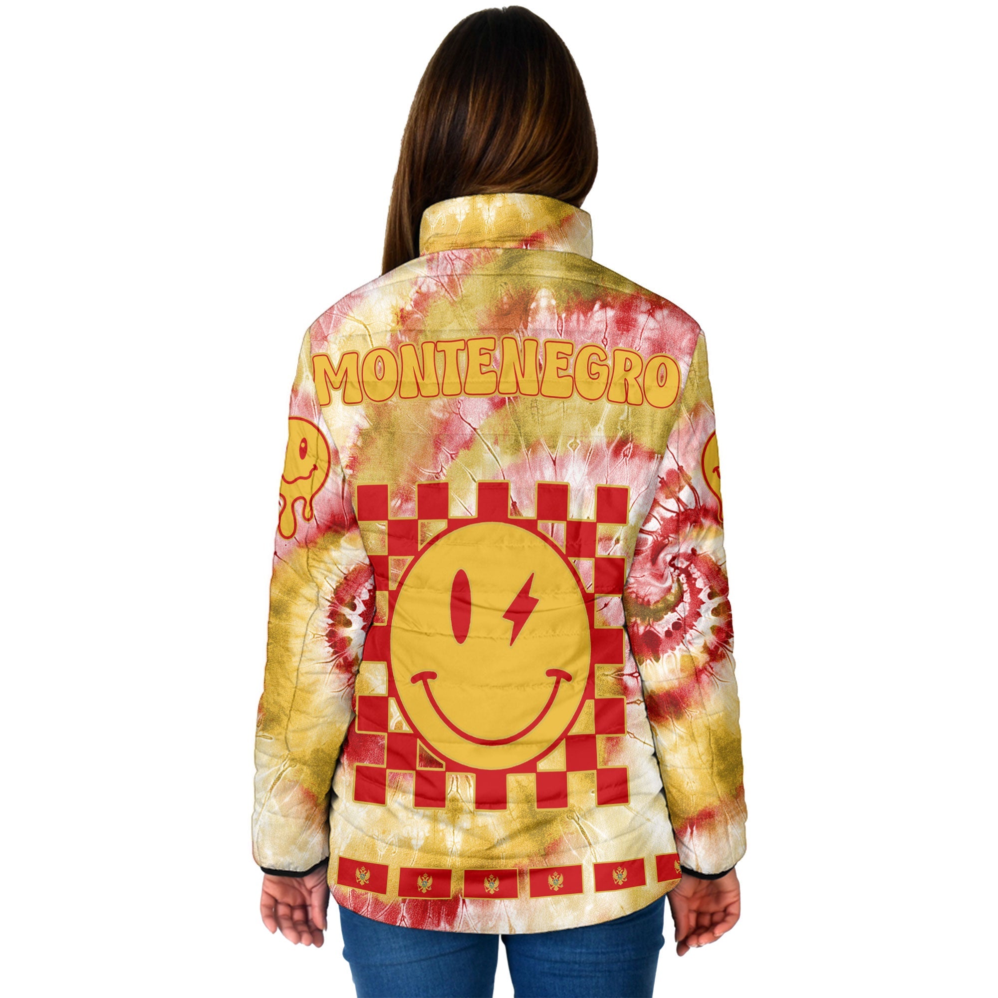 Montenegro Women Padded Jacket Custom Tie Dye Style 2