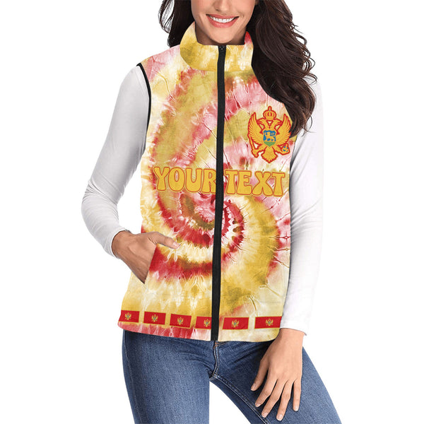 Montenegro Women Padded Jacket Vest Custom Tie Dye Style 1