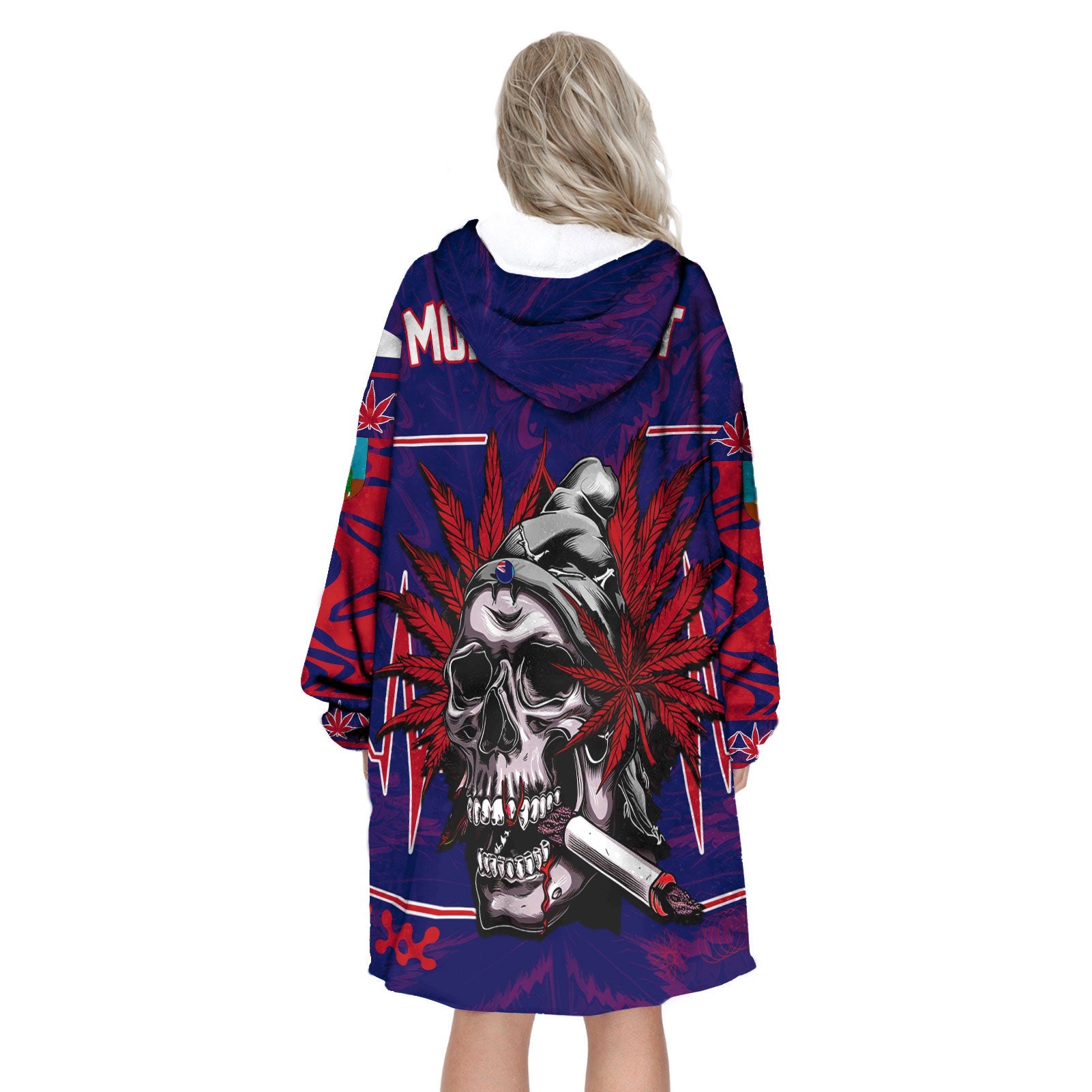 Montserrat Snug Hoodie Flag & Coat Of Arms Marijuanas Style