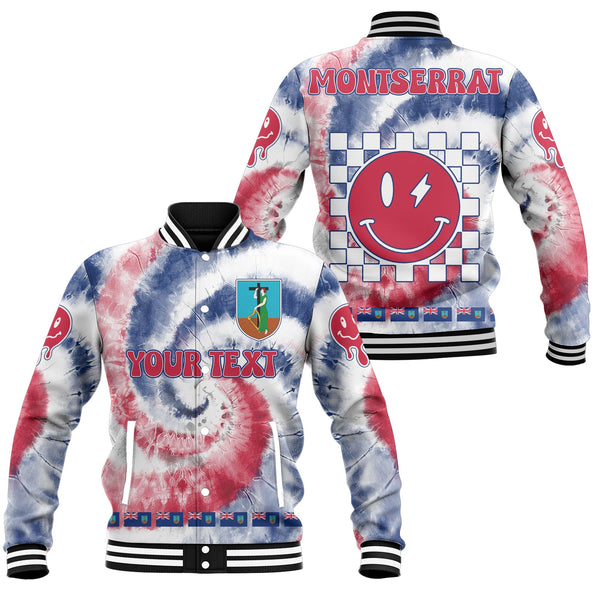 Montserrat Baseball Jacket Custom Tie Dye Style 1