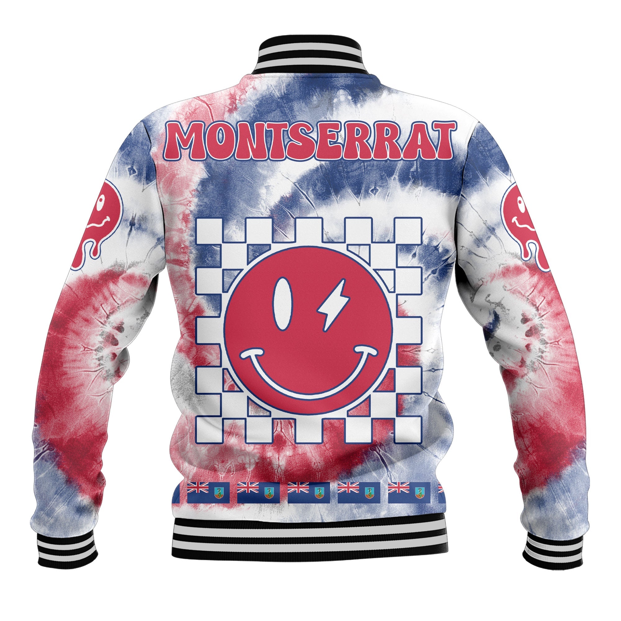 Montserrat Baseball Jacket Custom Tie Dye Style 3