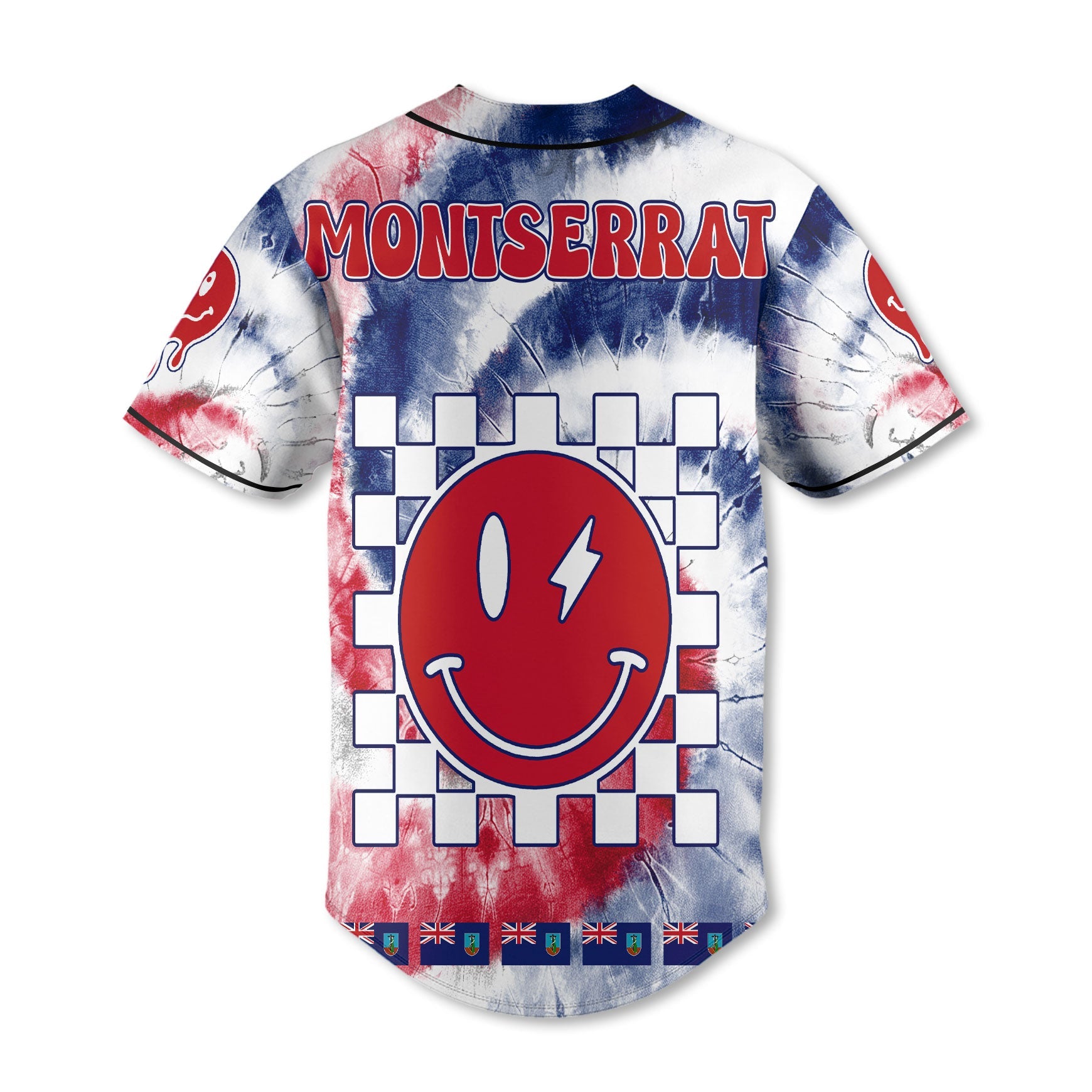 Montserrat Baseball Jersey Custom Tie Dye Style 3