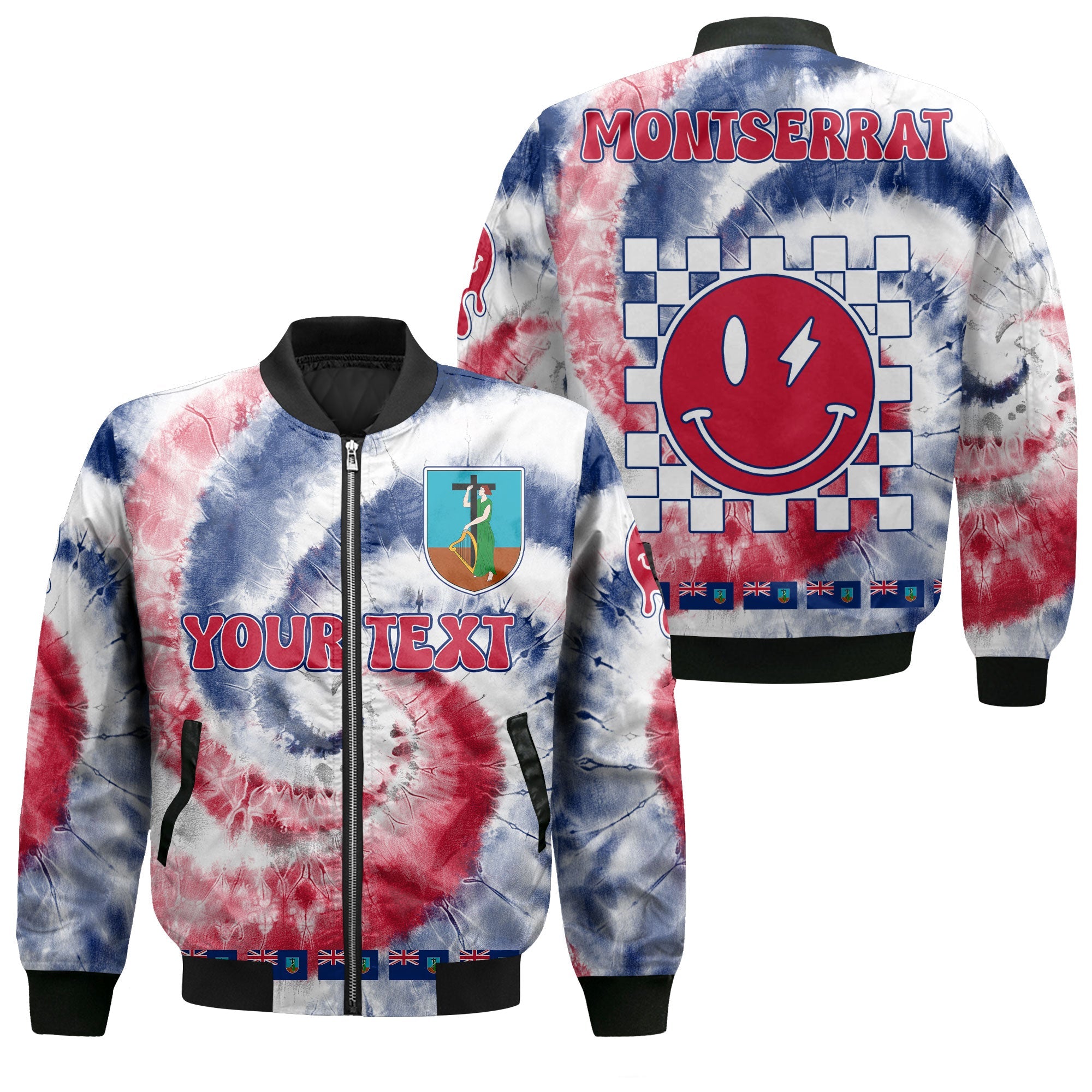 Montserrat Bomber Jacket Custom Tie Dye Style 1