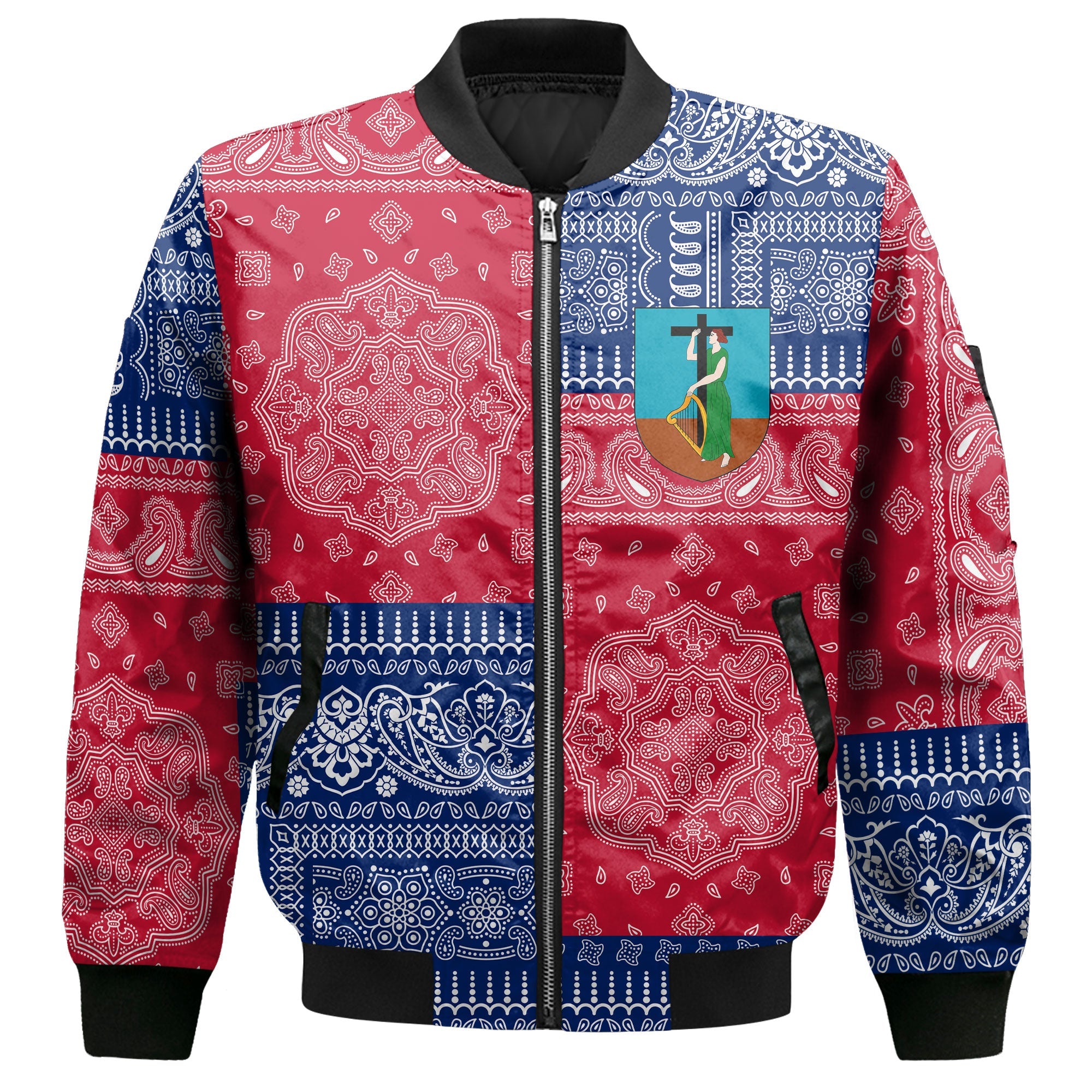 Montserrat Bomber Jacket Flag And Paisley Basic Style 2