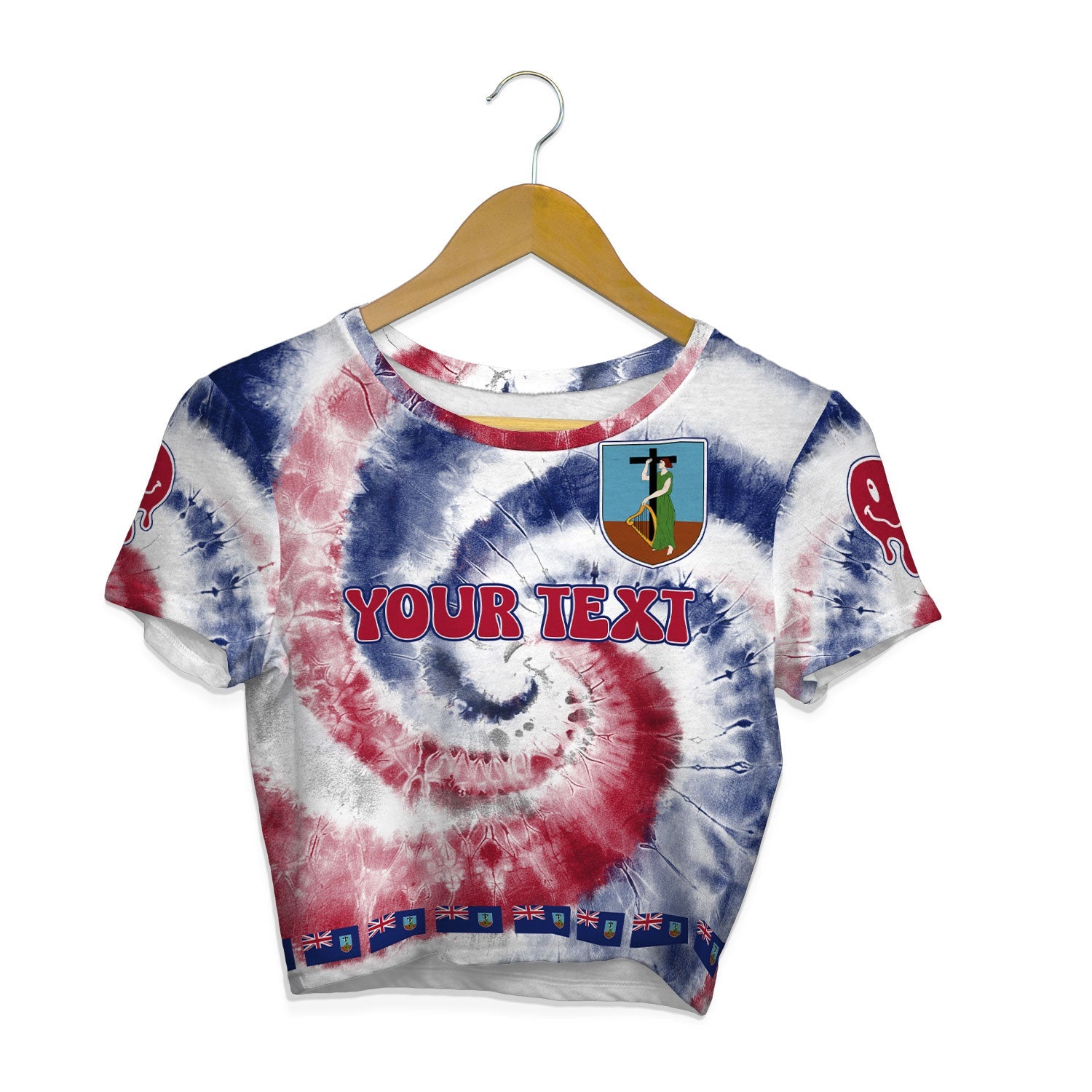 Montserrat Croptop T Shirt Custom Tie Dye Style 1