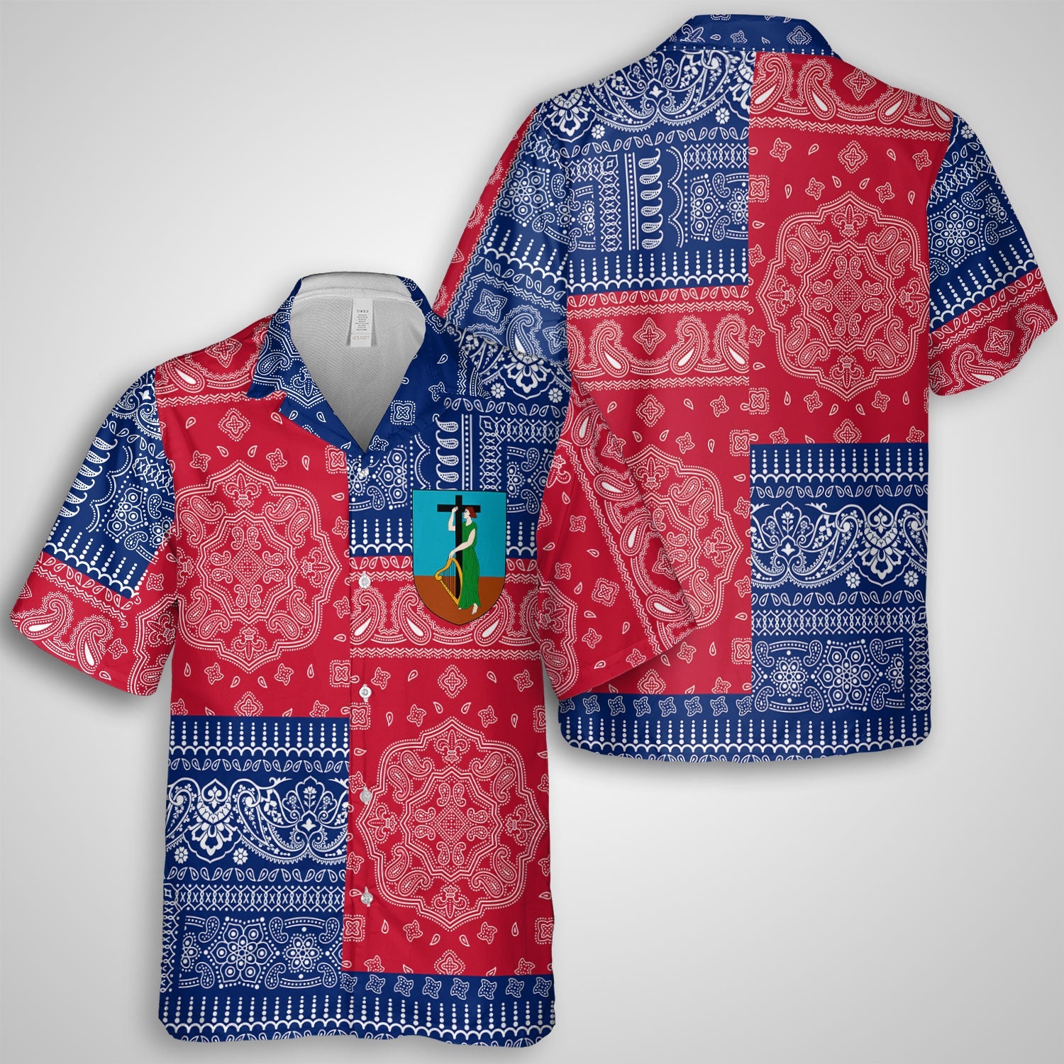 Montserrat Hawaiian Shirt Flag And Paisley Basic Style 1