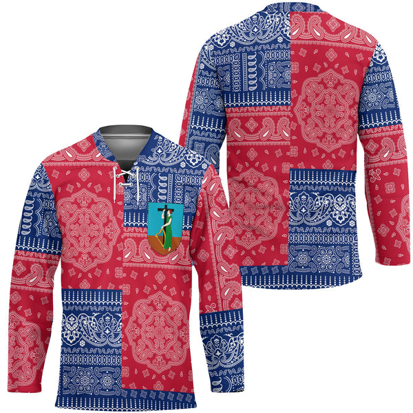 Montserrat Hockey Jersey Flag And Paisley Basic Style 1