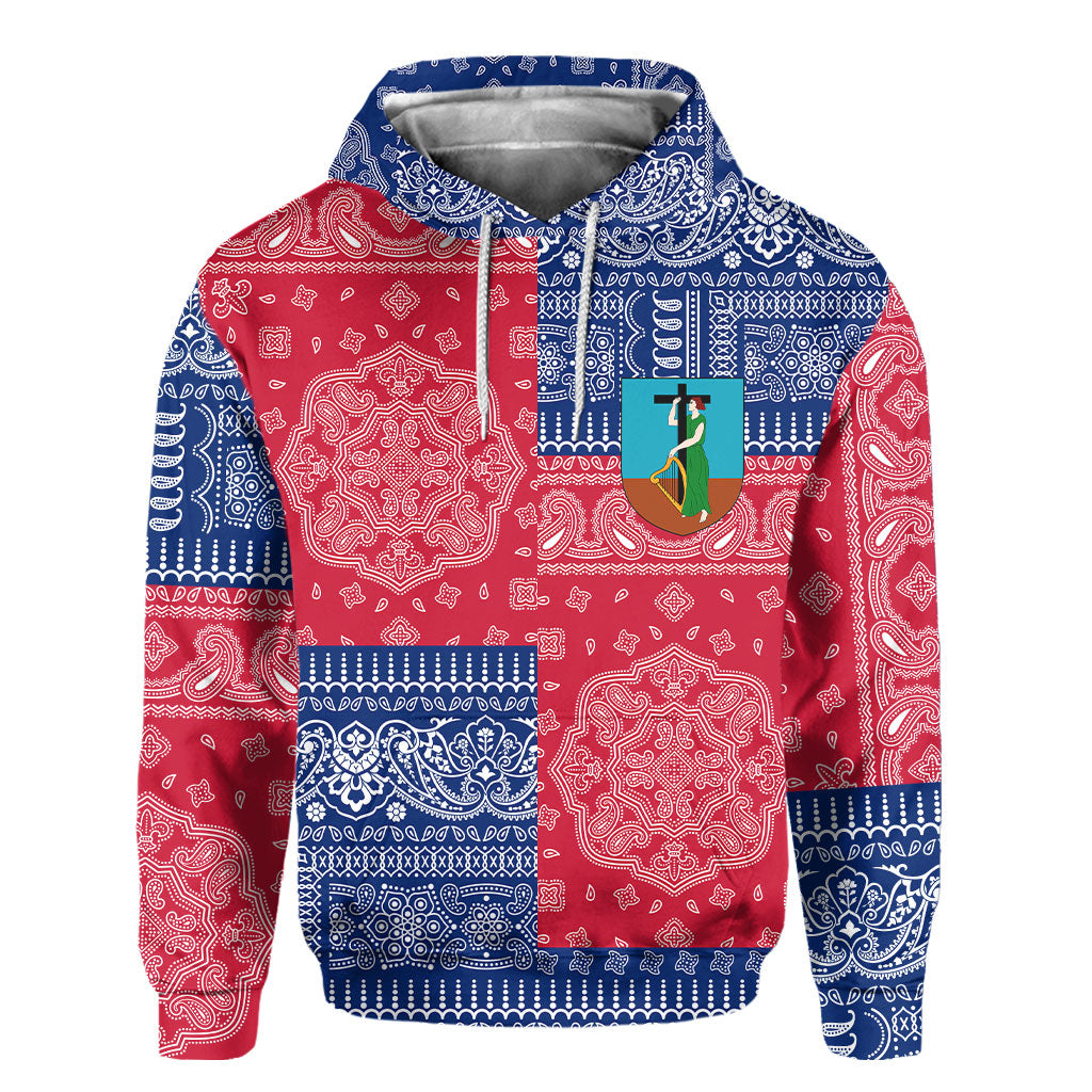 Montserrat Hoodie Flag And Paisley Basic Style 2