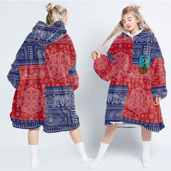 Montserrat Hoodie Blanket Flag And Paisley Basic Style 1