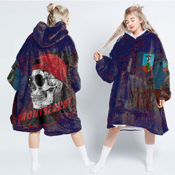 Montserrat Hoodie Blanket Paisley Flag And Skull Style 1