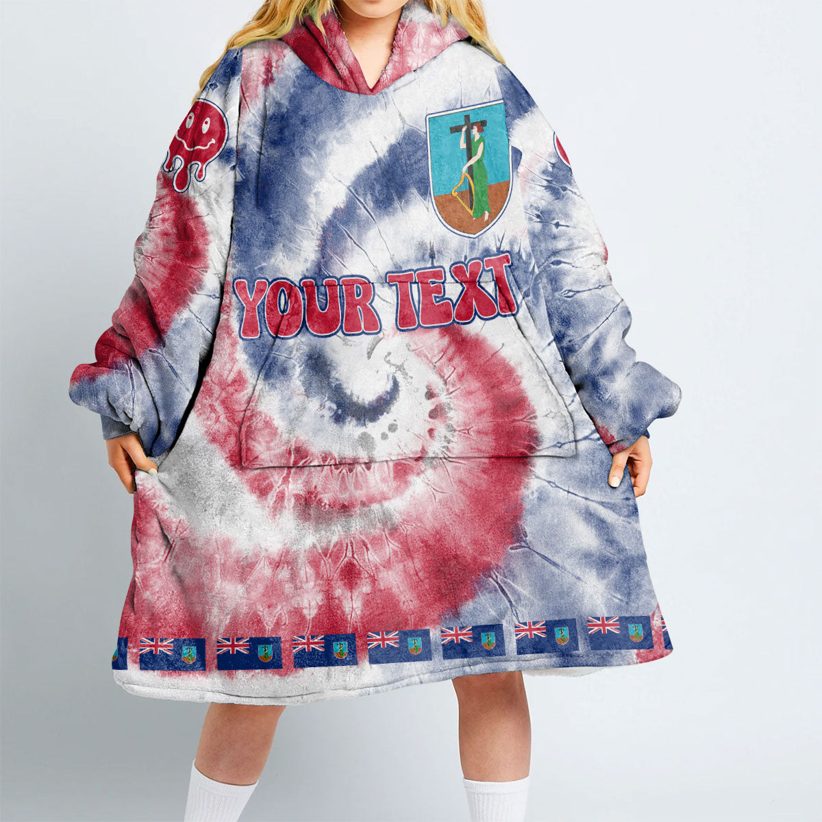 Montserrat Hoodie Blanket Custom Tie Dye Style 2