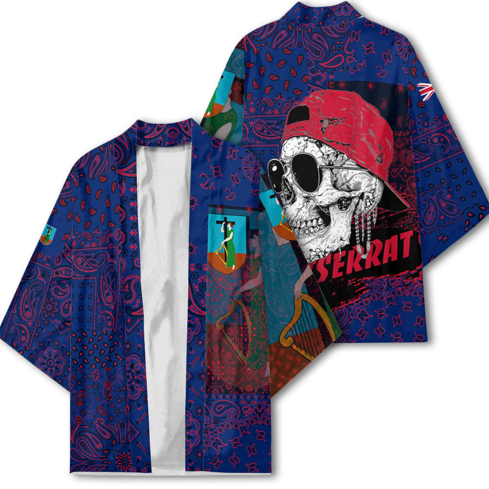 Montserrat Kimono Paisley Flag And Skull Style 2