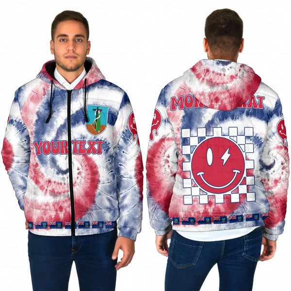 Montserrat Men Hooded Padded Jacket Custom Tie Dye Style 1