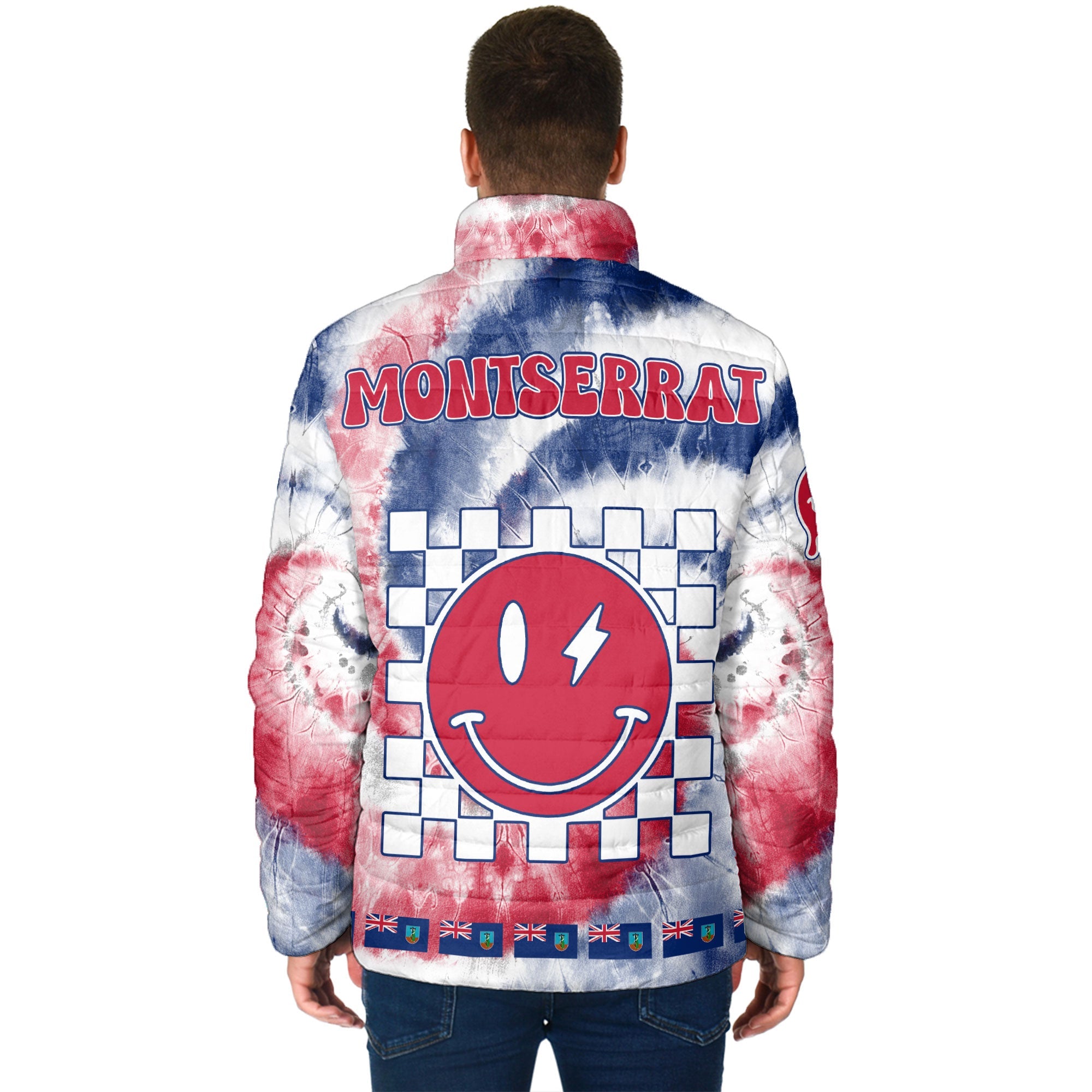 Montserrat Men Padded Jacket Custom Tie Dye Style 2