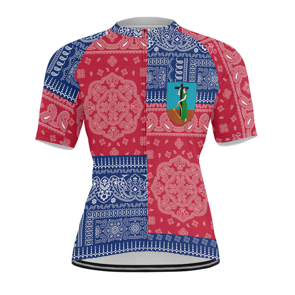 Montserrat Men Cycling Jersey Flag And Paisley Basic Style 1