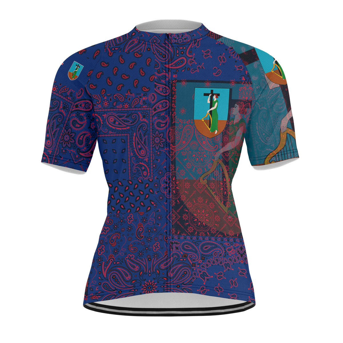 Montserrat Men Cycling Jersey Paisley Flag And Skull Style 1