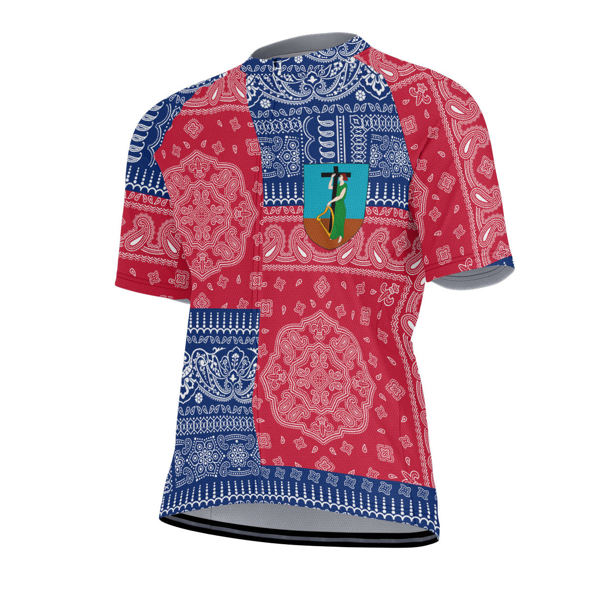 Montserrat Men Cycling Jersey Flag And Paisley Basic Style 2