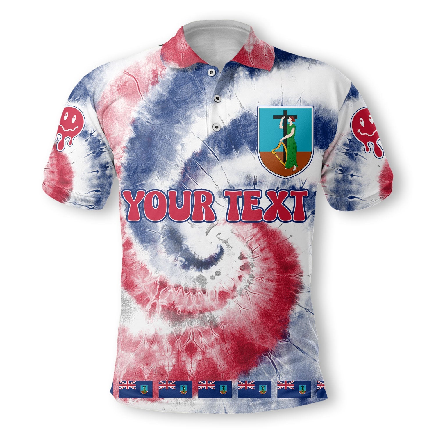 Montserrat Polo Shirt Custom Tie Dye Style 2