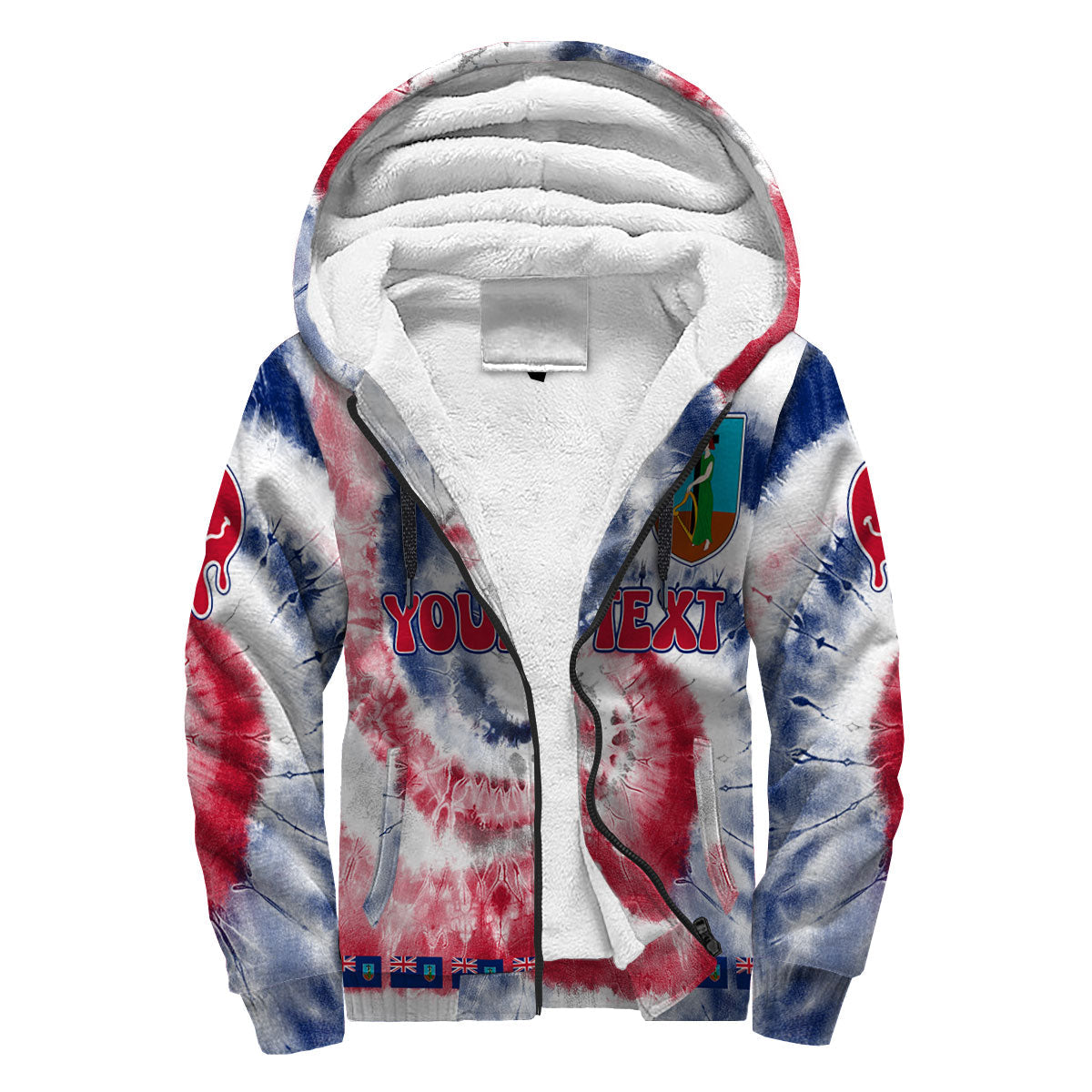 Montserrat Sherpa Hoodie Custom Tie Dye Style 3