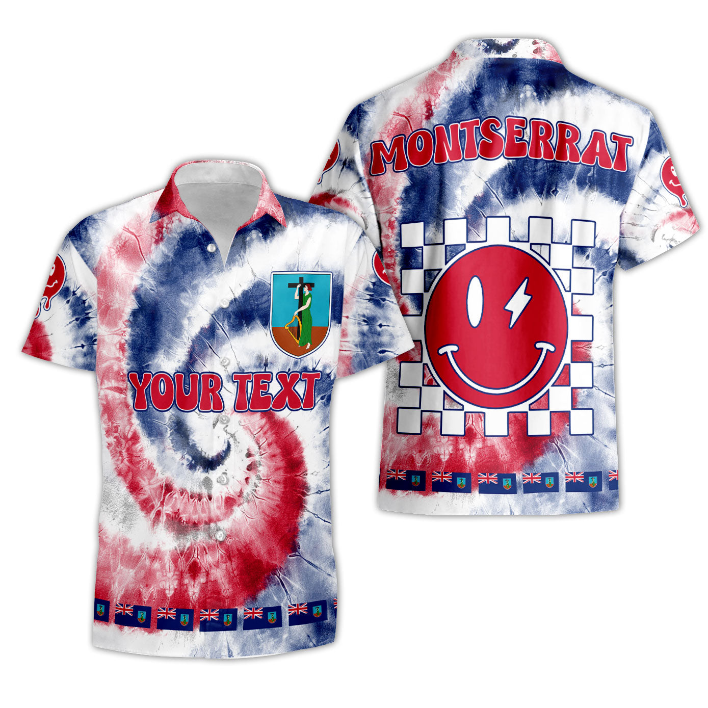 Montserrat Short Sleeve Shirt Custom Tie Dye Style 3