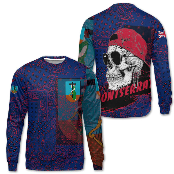 Montserrat Sweatshirt Paisley Flag And Skull Style 1