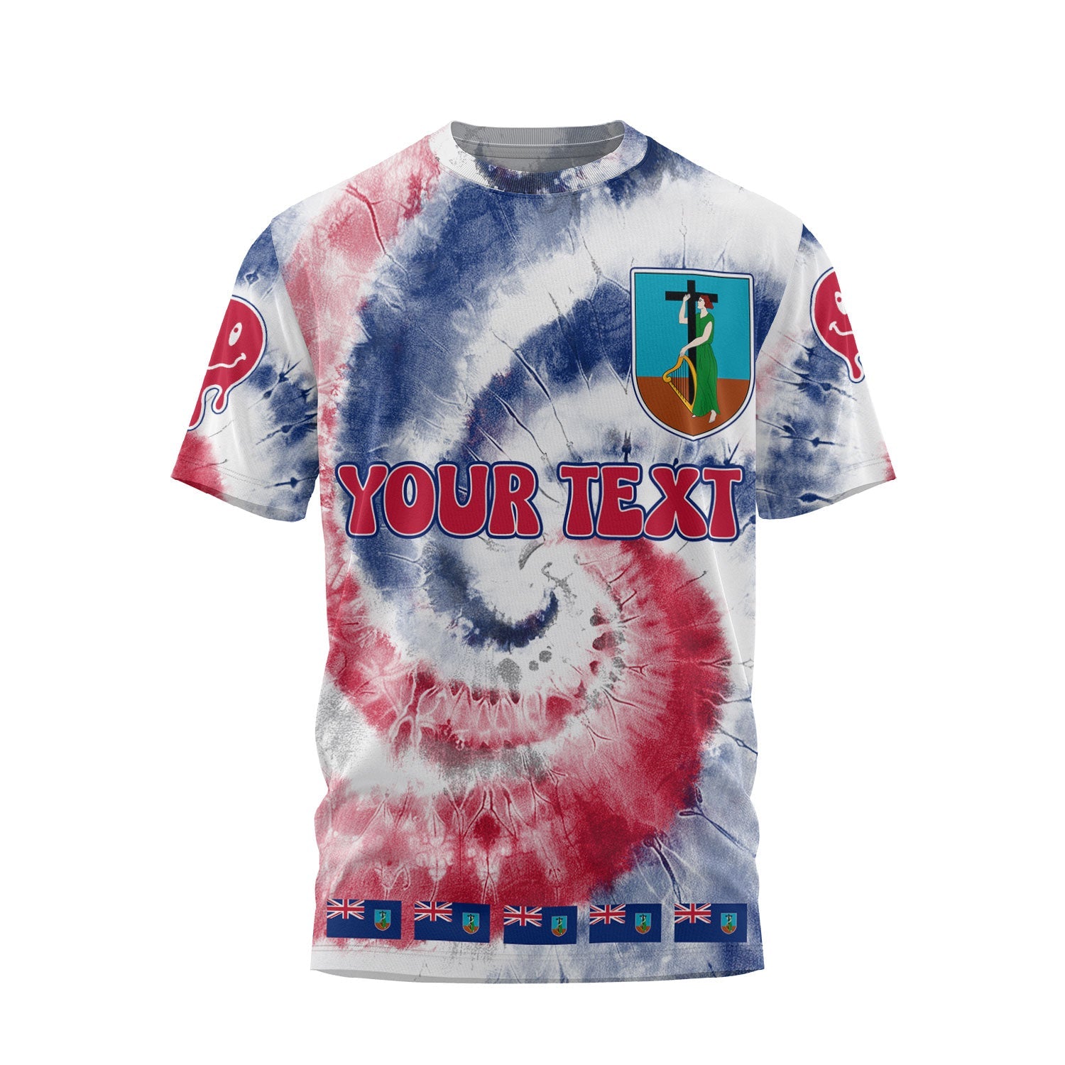 Montserrat T Shirt Custom Tie Dye Style 1