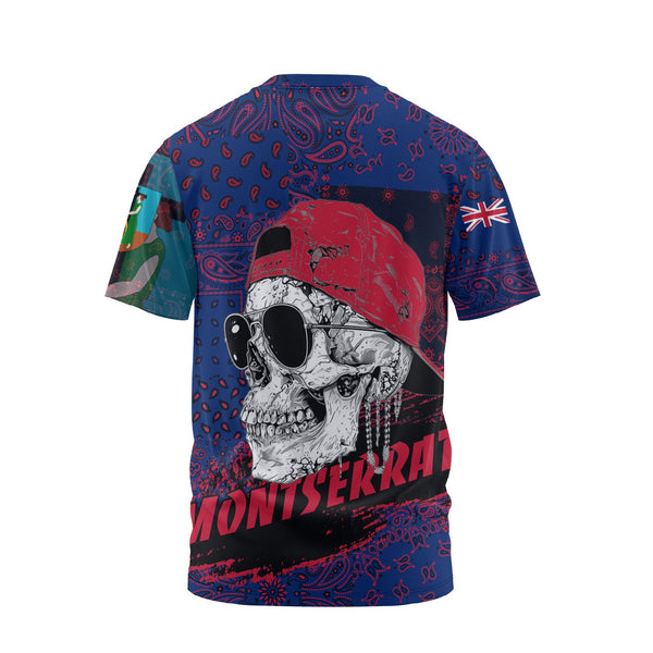 Montserrat T Shirt Paisley Flag And Skull Style 2