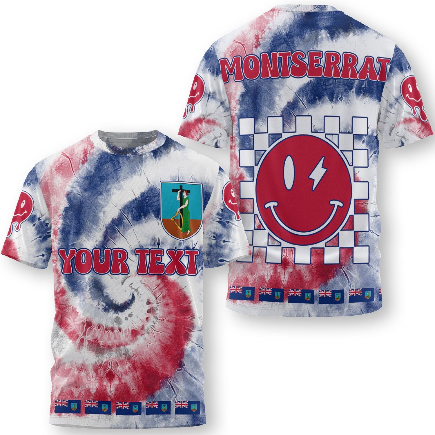 Montserrat T Shirt Custom Tie Dye Style 3