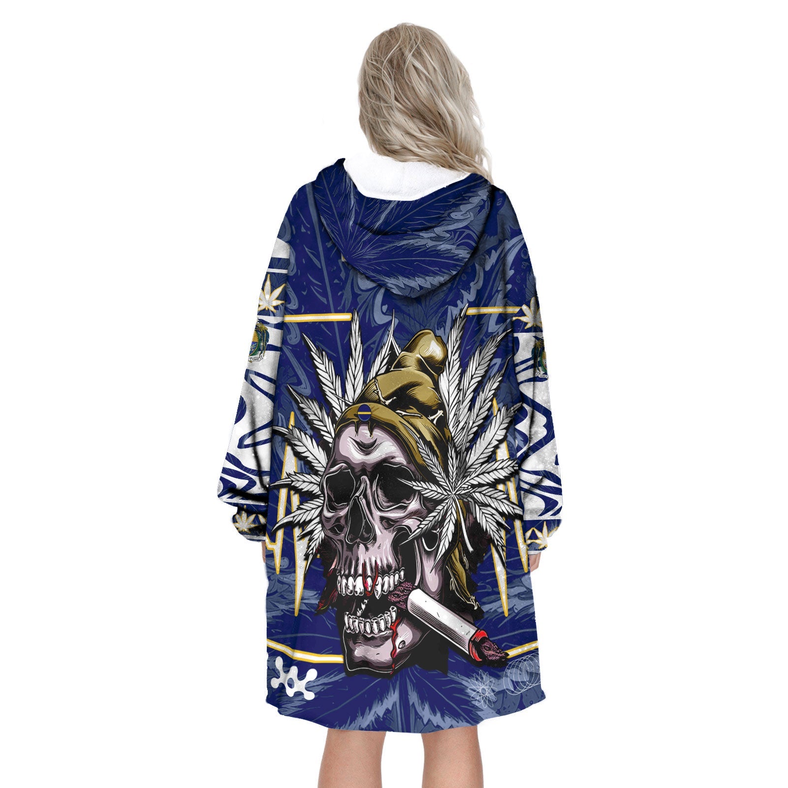 Nauru Snug Hoodie Flag & Coat Of Arms Marijuanas Style