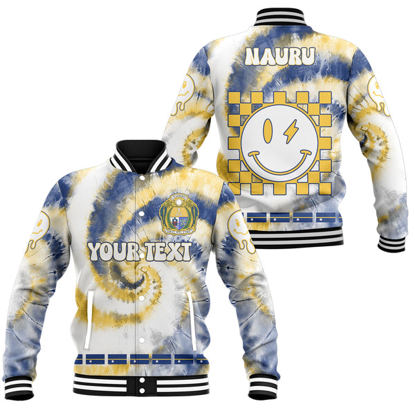 Nauru Baseball Jacket Custom Tie Dye Style 1